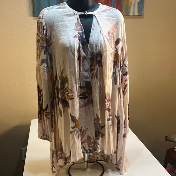 Free people‎ flowy one button blouse long sleeve - Picture 1 of 7